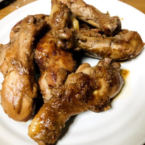 Grilled chickens on a plate